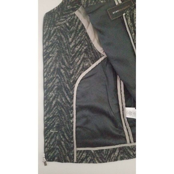 BCBGMAXAZRIA WOMEN'S JACKET/ BLAZER WOOL MIX PRINT FULL ZIP SIZE XXS #843 - Picture 11 of 11